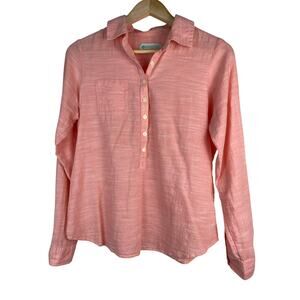 Aventura Women's S Peachy Pink Organic Cotton Popover Shirt *